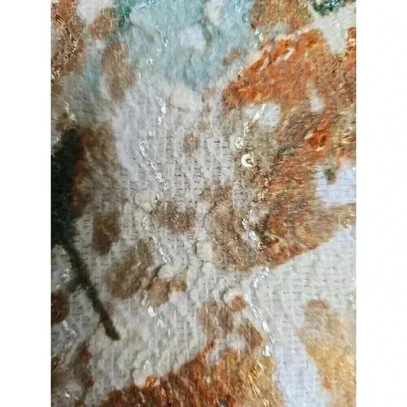 Alfred Dunner Ladies Fall Open Jacket Size 20W Sequined Lined Floral Print - Picture 9 of 10